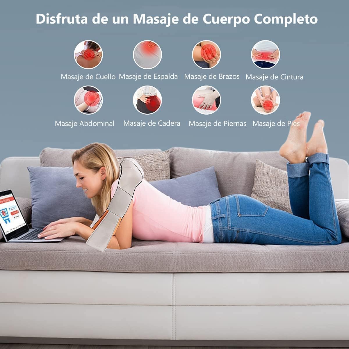48 Pieces Electric Neck Massagers with Shiatsu 4D Rotation (Heat Function & 3 Intensities for Shoulder and Neck Pain Relief – Relaxing Fatigue at Home – Office – or Car)