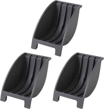 Bowl and Dish Storage Rack – Wide Style Tray Rack – Gun Grey – 18cm x 12cm x 14cm, Pack of 3