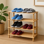 60 Pieces Wooden Shoe Racks (4 Layer – Natural Wood Color – 74x26x67cm)