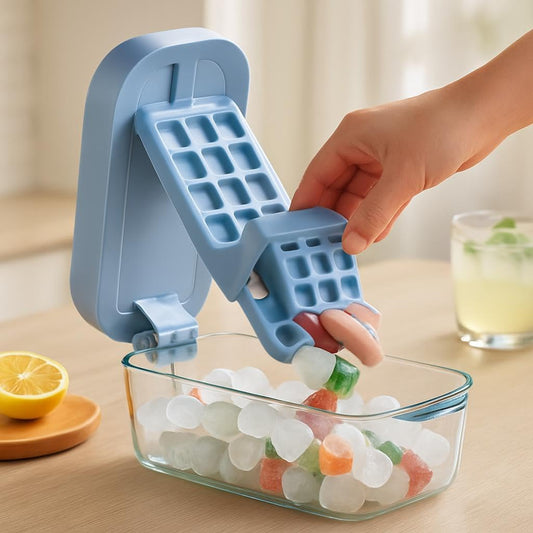 Ice Cube Tray with Lid and Bin, 48 Nugget Ice Trays for Easy Release