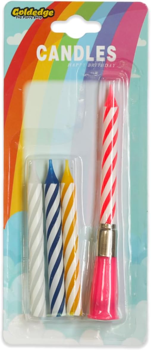 Musical Birthday Cake Candles 1 Holder 4 Candles – Birthday Party Decor, Musical Cake Topper, Birthday Celebration, Birthday Candle Holder, Birthday Music Candle