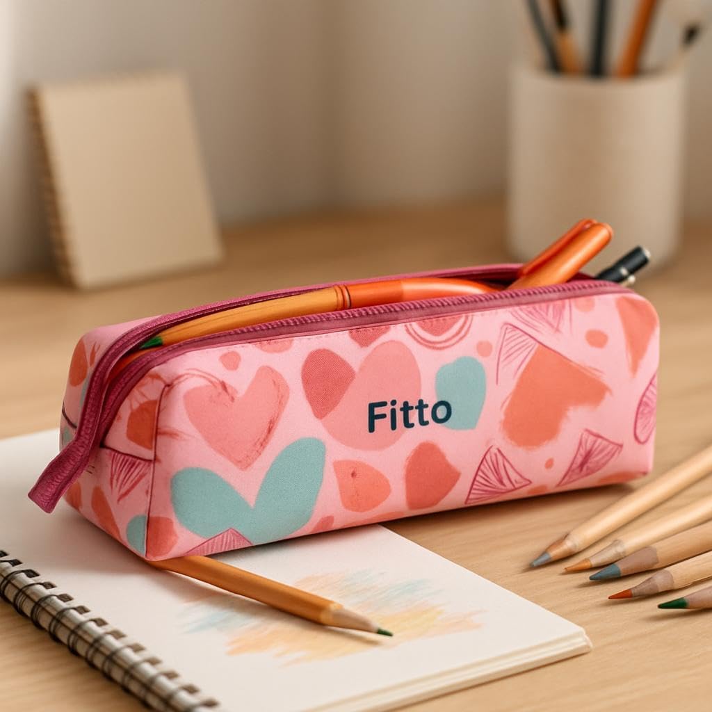Red Pencil Case 20x6x6cm Stationery Organizer for Pens & Pencils