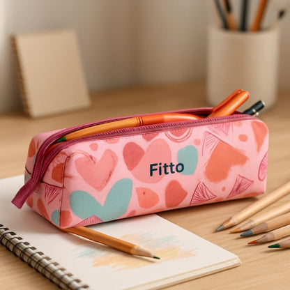 Red Pencil Case 20x6x6cm Stationery Organizer for Pens & Pencils