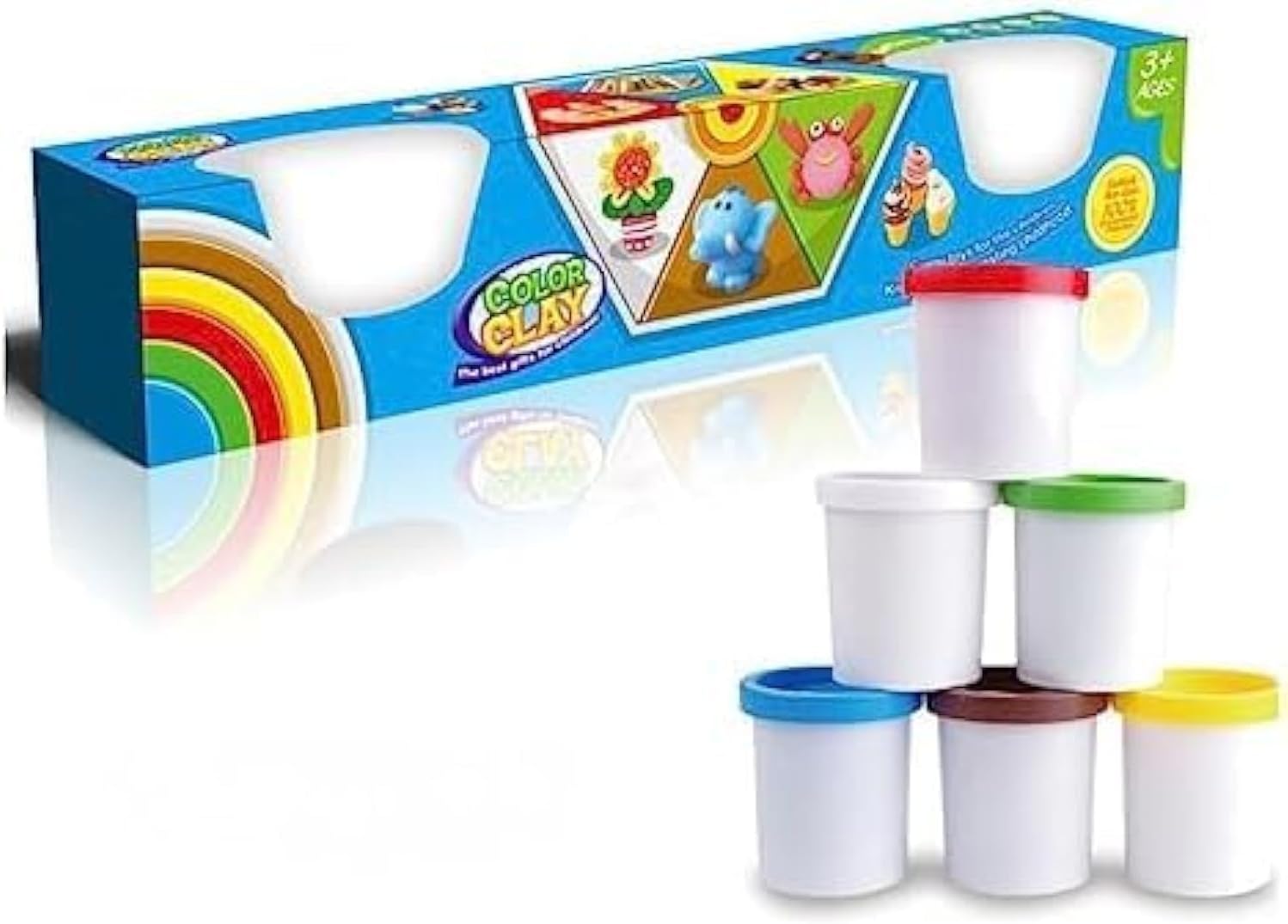 120 Pieces 6 Pieces Clay Dough Pack- Colorful Play Clays For Kids' Art and Craft Projects