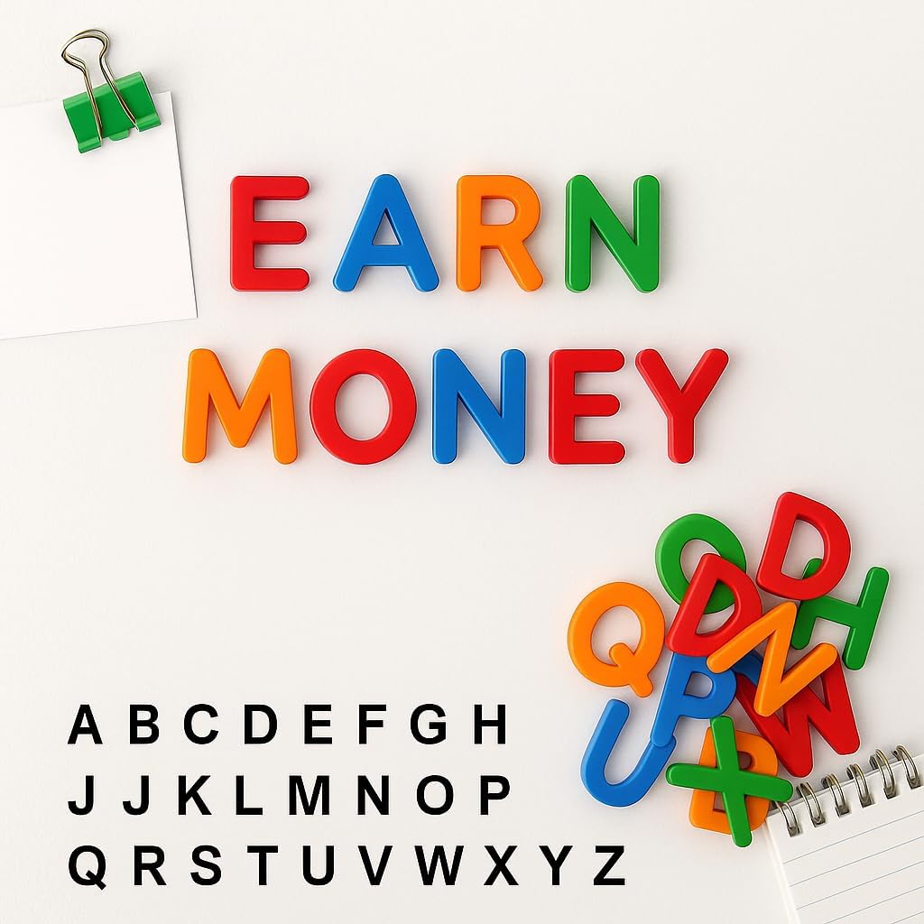 96 Pieces Magnetice English Letters 26pcs (Upper Case – Assorted Colors for Home & Office)