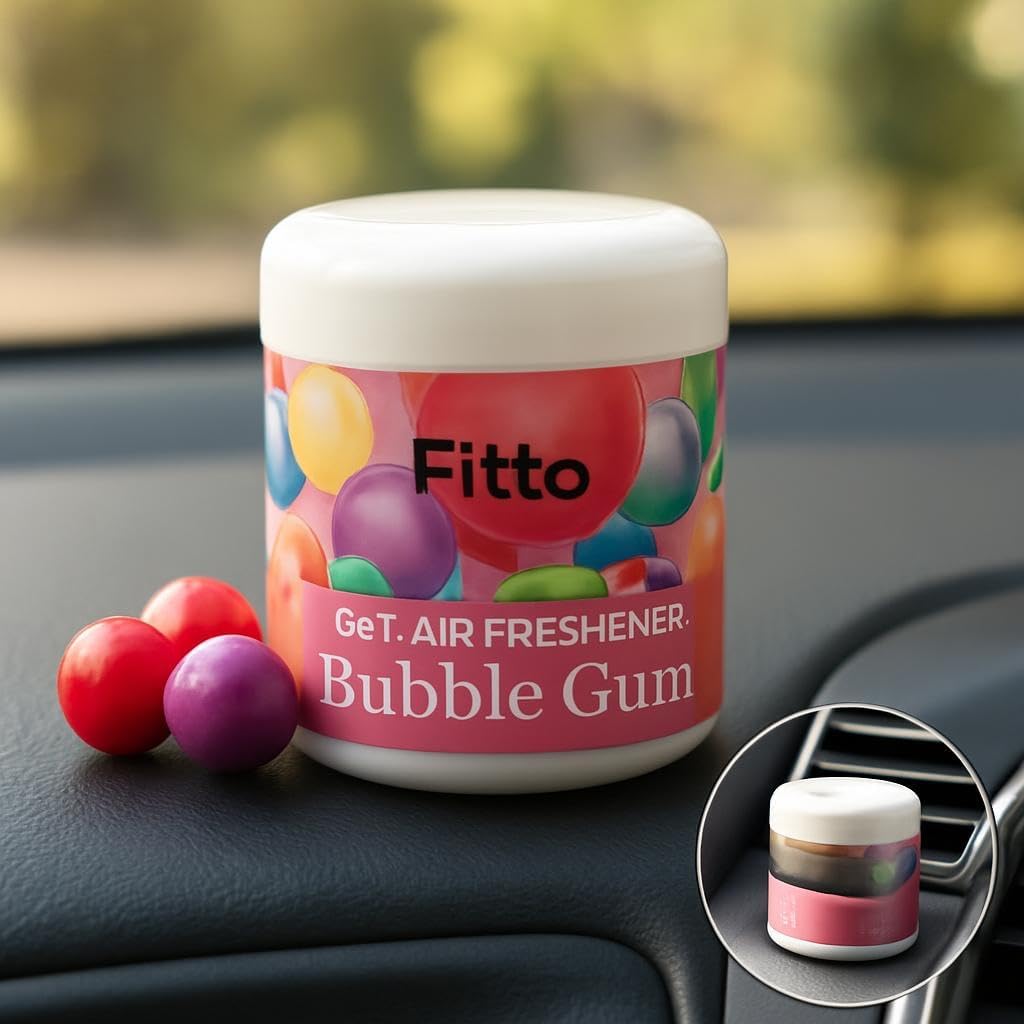 120 Pieces Solid Car Air Freshener Bubble gum Scents (Long Lasting Gel Odor Eliminator for Car Interior and Dashboard – 200gms)