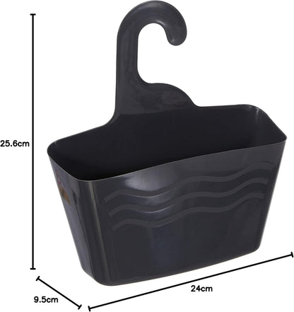 Plastic Hanging Shower Basket, Black - Durable, Space-Saving Shower Organizer with Easy Installation for Bathroom Storage