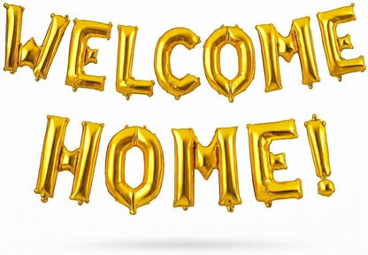 40cm Welcome Home Letter Balloons – Gold Alphabet Foil Mylar for Welcome Party, Home & Event Decoration, UAE
