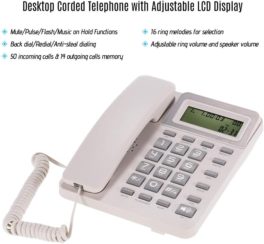 72 Pieces Desktop Corded Landline Phones with LCD Display (Reliable Home or Office Telephone with Clear Sound – Large Screen – Caller ID – and Adjustable Volume)