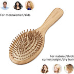 120 Pieces Wet Hair Brush Bamboo Detangling Brushes (Natural Wooden Paddle – Organic Hairbrush for Women – Men & Kids – Gentle on Hair & Scalp – Reduces Breakage & Tangles – Eco-Friendly – Durable Design)