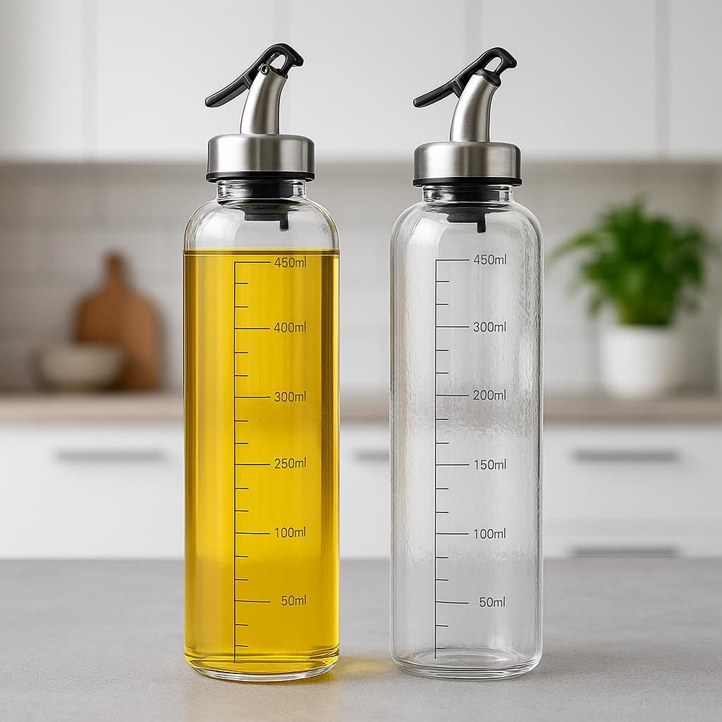 Glass Oil Dispenser, 500ml – Durable and Elegant Kitchen Accessory for Storing Cooking Oils