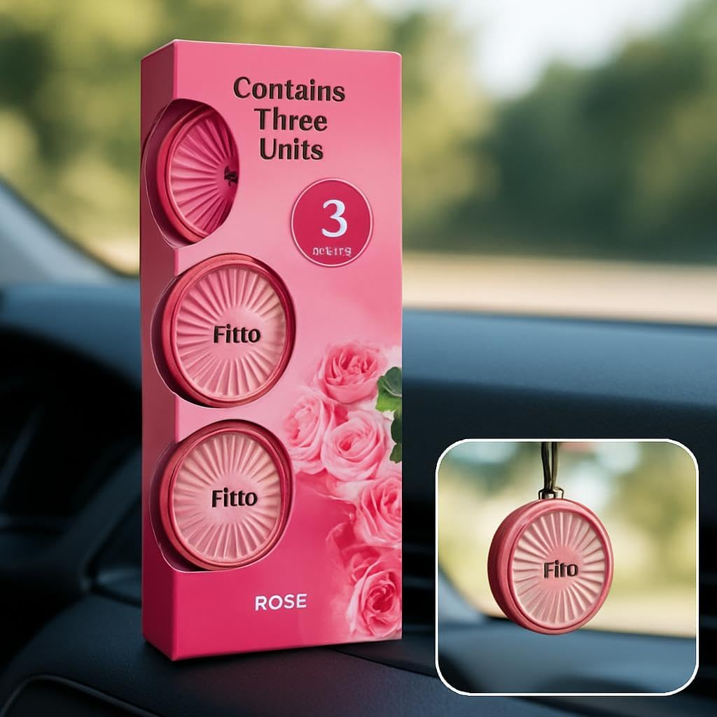 120 Pieces Car Air Freshener Rose Scent Pack ofs (3 Long Lasting Hanging Perfume for Car Interior)