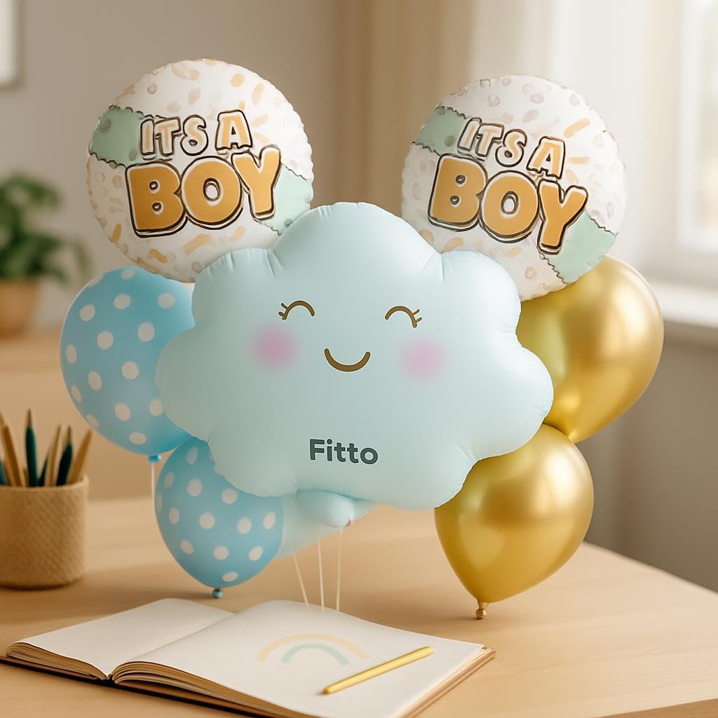 It's a Boy Balloons 8 Pieces per Card – Kids Party Birthday Decorations
