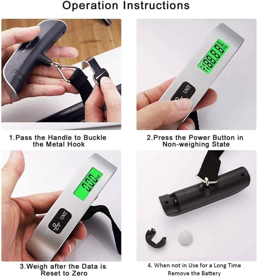 96 Pieces Portable Hanging Digital Scales (50kg – LCD Digital Display – Mini Electronic – Fishing Luggage Scale)