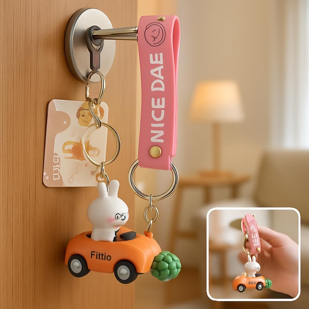 144 Pieces Cute Orange Animal Car Keychains