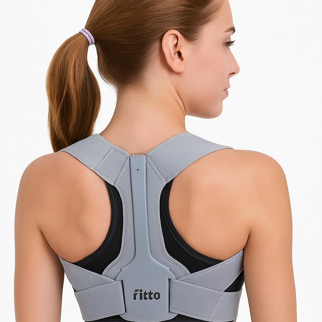 96 Pieces Adjustable Shoulder Correction Back Braces for Pain Relief - Grey