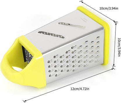 3 Pcs Hand Grater with Box, Large-Capacity Food Grater for Cabbage, Carrot, Potato, Cucumber Slicing, Cheese Shredders, Durable Stainless Steel, Comfortable Handle, Non-Slip Edge