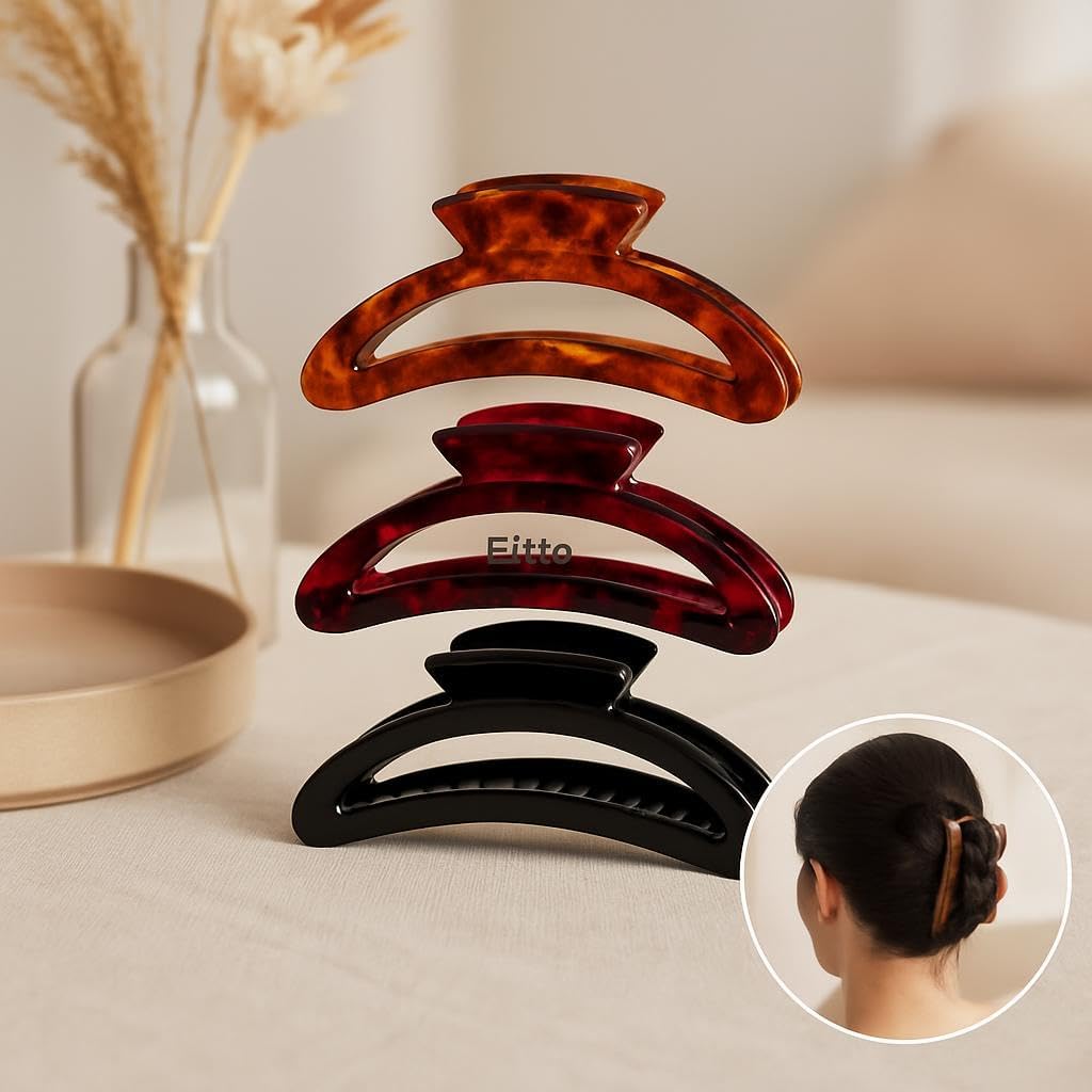 120 Pieces High Grip Geometric D Shape Hair Clutcher Clip Set of 3s for Women