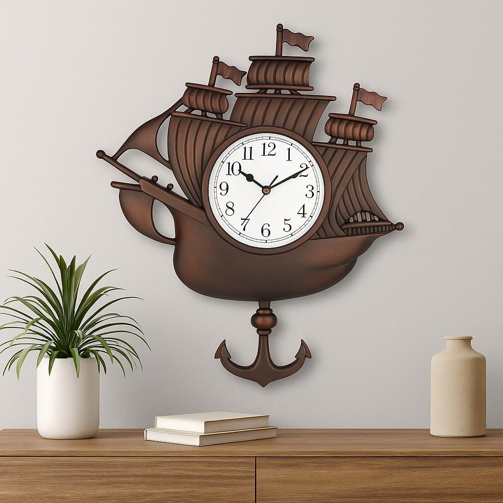 72 Pieces Nautical Ship Design Wall Clock - Titanic-Inspired Plastic Wall Clocks for Bedroom and Office (Durable – Long-Lasting – Perfect Gift for Housewarmings – Weddings – and Nautical-Themed Home Décor)