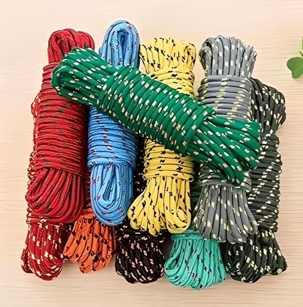 120 Pieces 10m Rope Clotheslines (8mm Thick Durable Natural Rope for Laundry – Indoor & Outdoor Use – Eco-Friendly and Strong for Heavy-Duty Drying)
