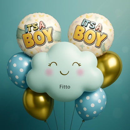 It's a Boy Balloons 8 Pieces per Card – Kids Party Birthday Decorations