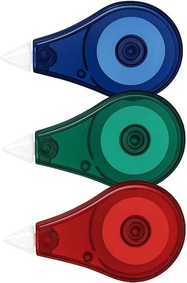 120 Pieces Correction Tape 3 Pieces Set - 5m White Tapes (6cm Assorted Colors)