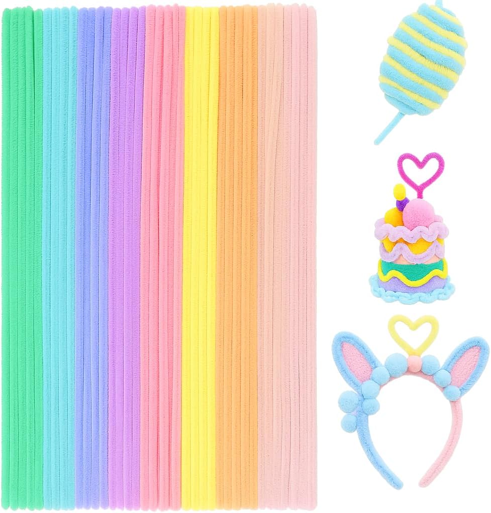 144 Pieces Chenille Stems for Creative Craft (Assorted Colors for DIY Creative Projects)