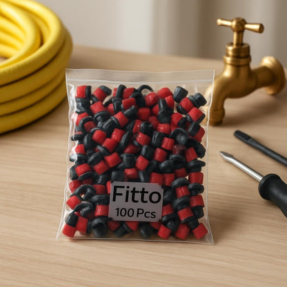 100 Pcs Red and Black Rubber/Plastic Sealing Components for Various Applications