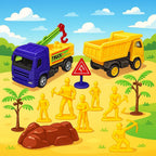 96 Pieces Construction Vehicle Sets for Kids - Dump Truck and Car Toys with Playset