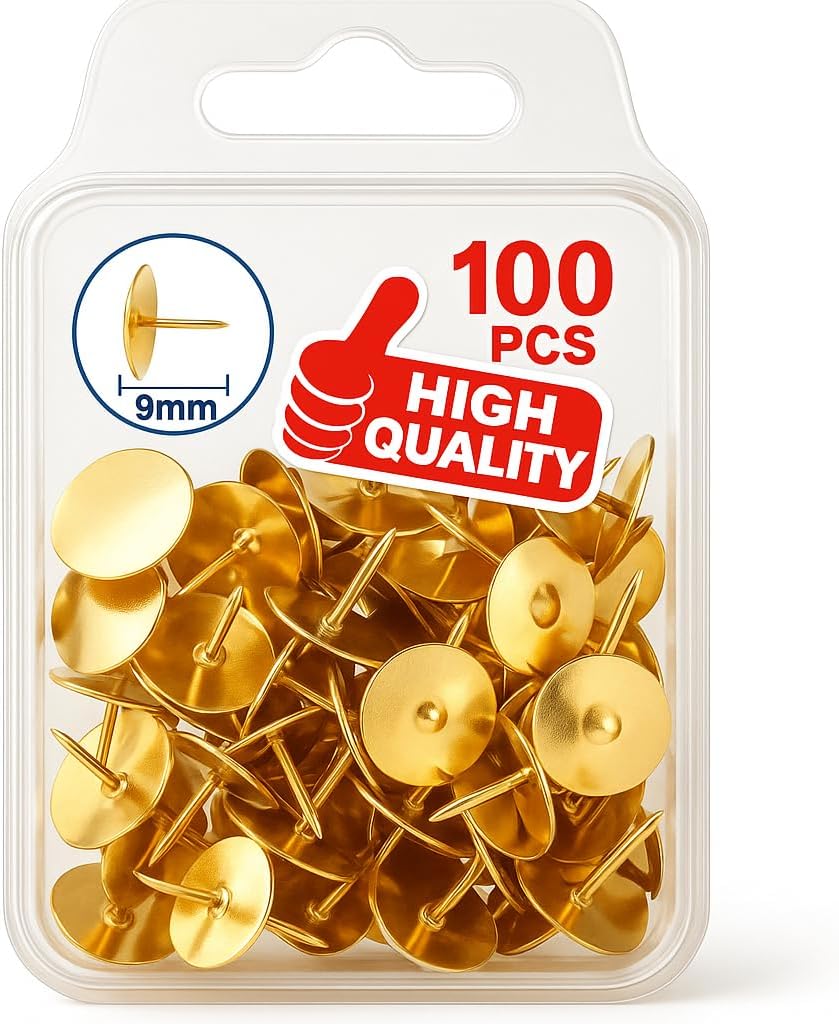 144 Pieces 100 Pieces Brass Thumb Pins Assorted Colors for Office (Craft – DIY)