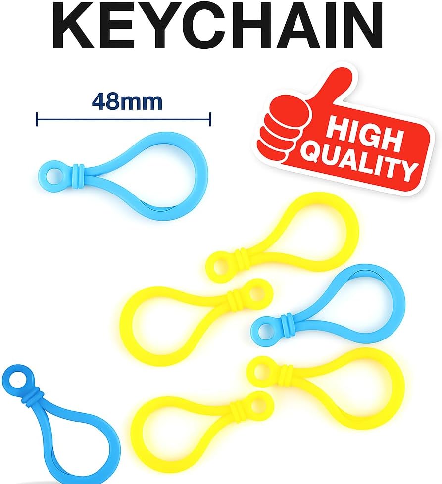 Key Chain 6 Piece Set, Mixed Colors, Durable Metal Key Rings for Home, Office, Car, and Accessories