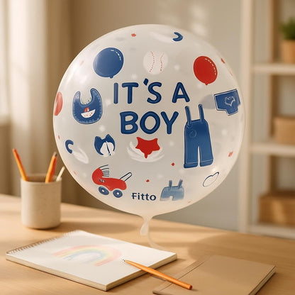 It's a boy Boy Blue Transparent Balloon 45cm