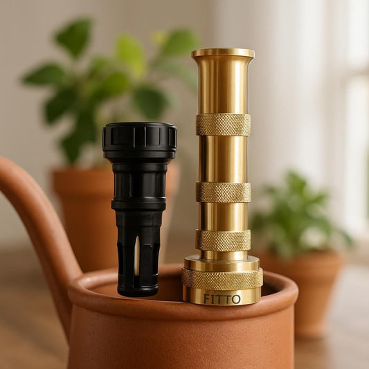 Hose Nozzle Set - Black and Gold Nozzles for Efficient Watering