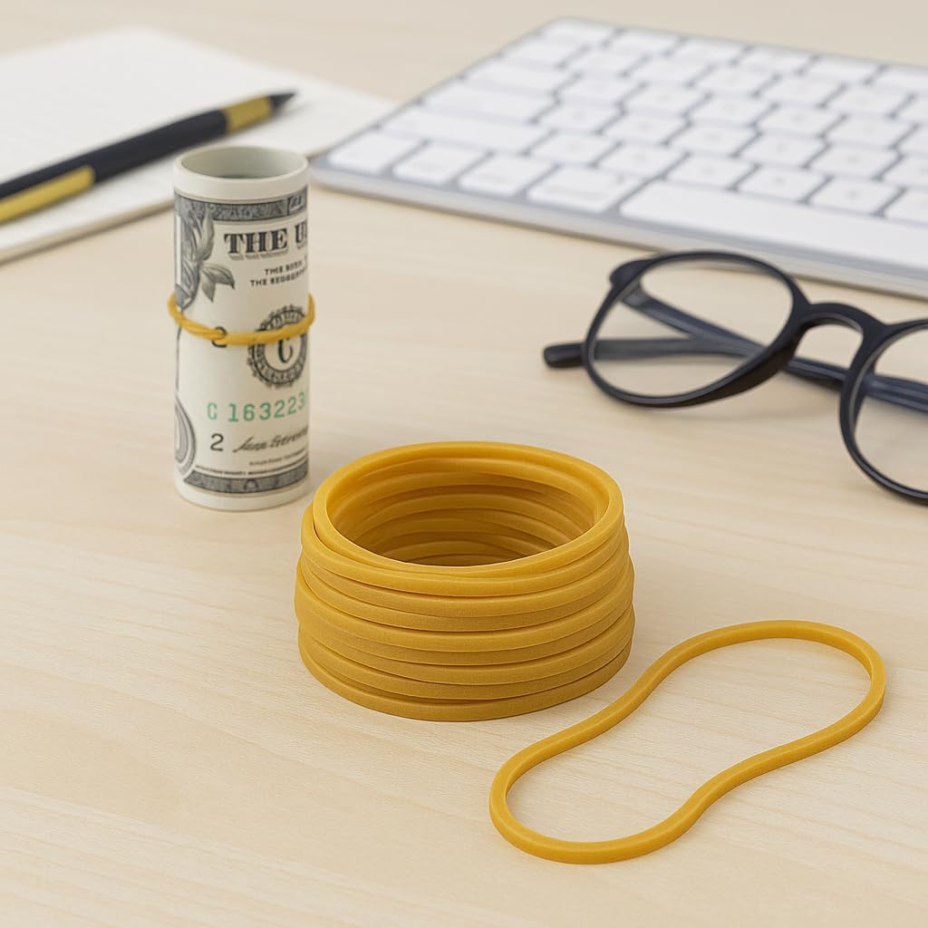 120 Pieces 60g Yellow Elastic Rubber Bands for Crafts (Office & Home Use)