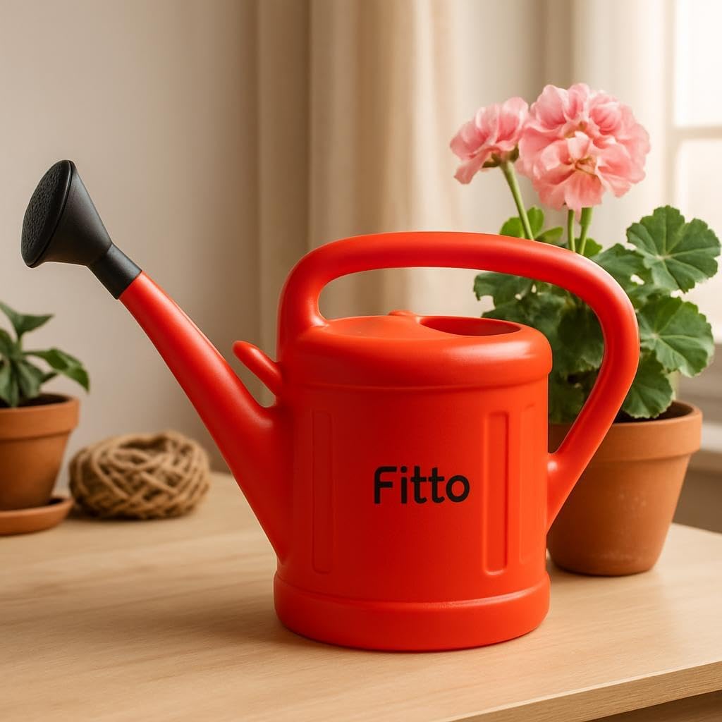 96 Pieces Red Plastic Watering Cans with Long Spout - (5 Litre Capacity)