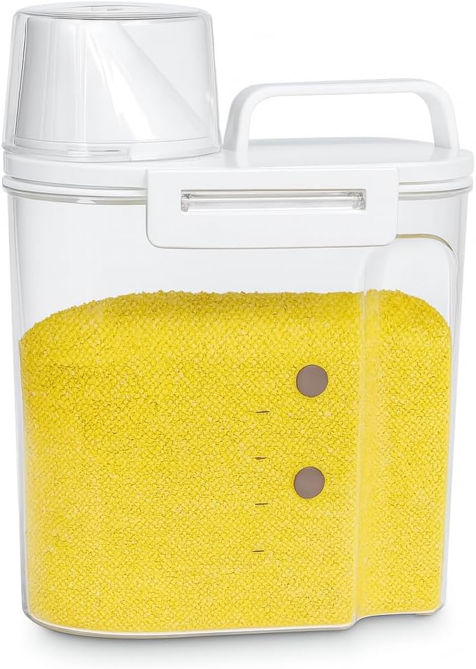 1000ml Airtight Detergent Dispenser with Measuring Cup – Laundry Room Storage Container for Detergent, Fabric Softener & Washing Powder – Practical and Organized Solution
