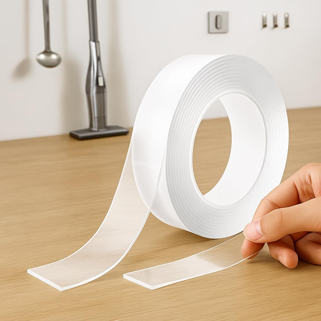 120 Pieces 3 Meter Double Sided Adhesive Silicon Tapes (Grip Tape – Transparent – Heavy Duty – Heat Resistant – Multi-Functional – Removable – No Trace – Anti-Slip – 3 Meter)