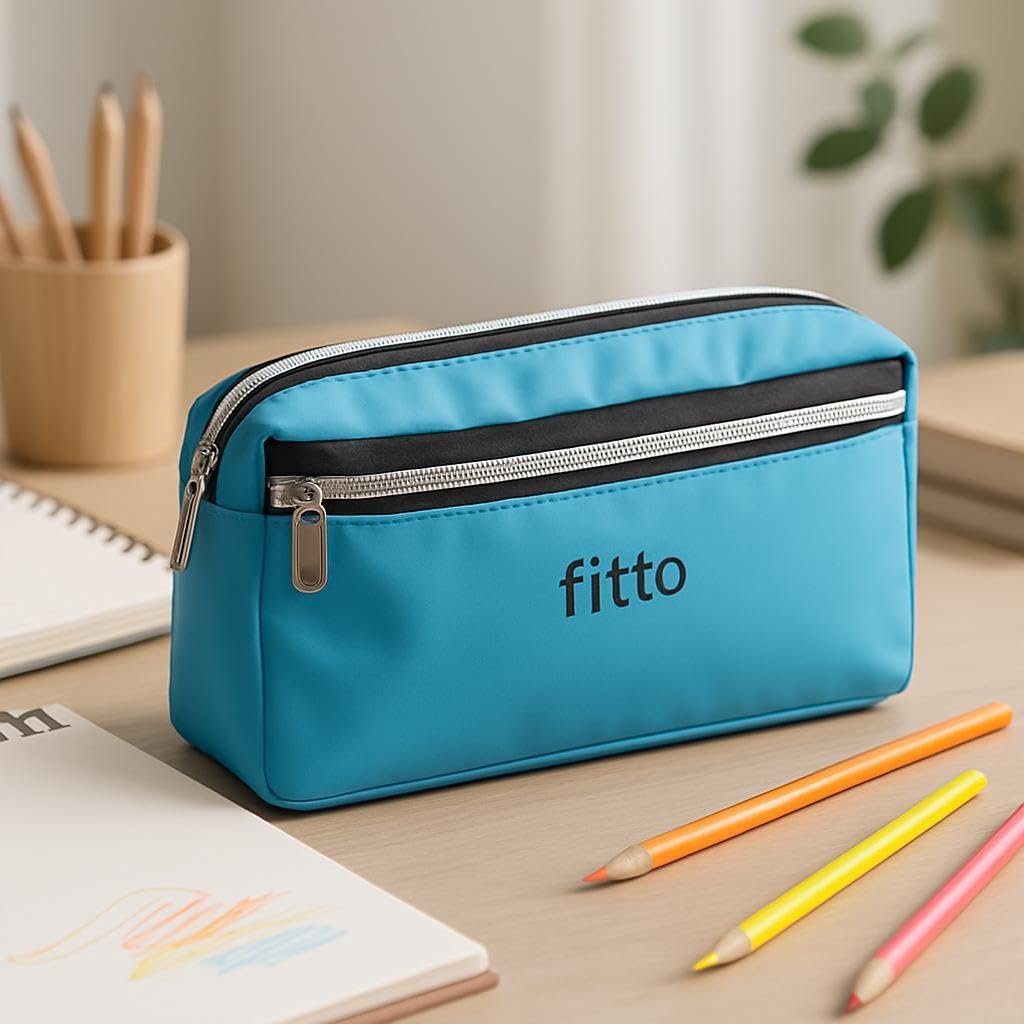 96 Pieces Sky Blue Pencil Cases (20x6.5x11cm for School & Office Use)