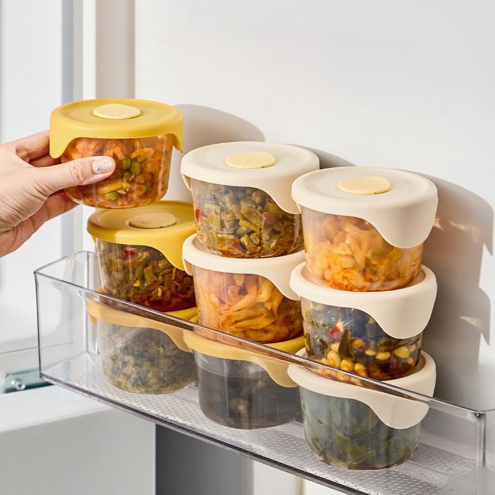 120 Pieces Pickled Vegetable Preservation Boxes (Airtight Seal – Yellow – 250ml Capacity – Pack of 2)
