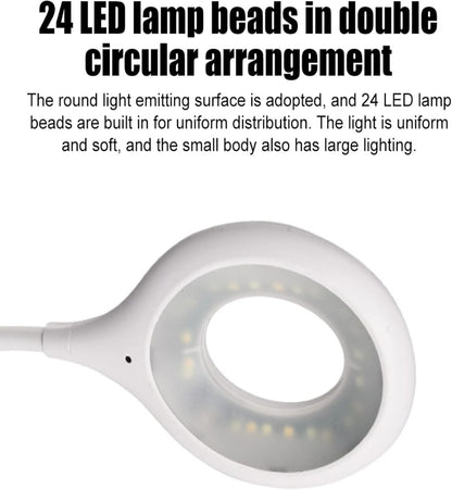 USB LED Table Lamp with Intelligent Voice Control, Adjustable Portable Night Light for Home, Office, Travel, and Camping