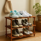 72 Pieces Wooden Shoe Racks (3 Layer – Coffee Brown – 74x26x48.5cm)