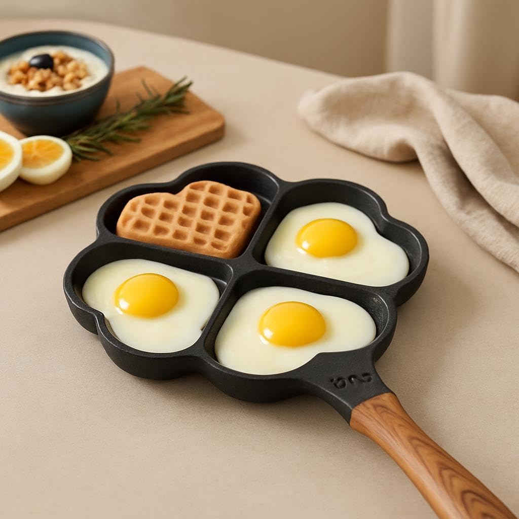 96 Pieces Portable Easy to Clean Cake Mould Waffle Makers with 4 Holes Fry Pan (Black)
