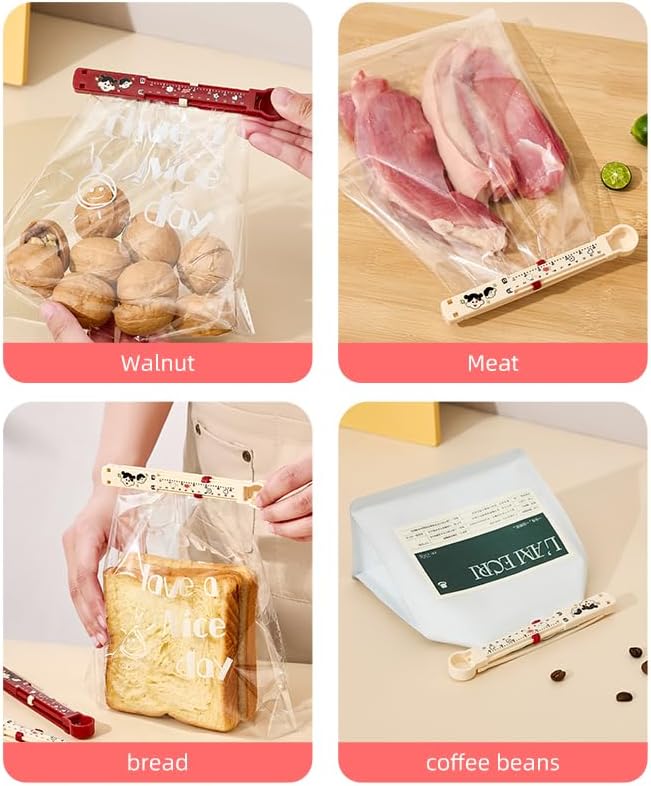 Scale Sealing Clip Set of 6 – Cream – 14cm x 2cm – PP Material