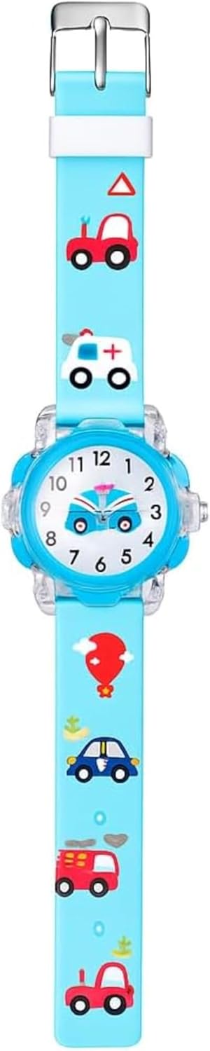 3D Cute Cartoon Toy Silicone Band Wristwatch - Light Blue