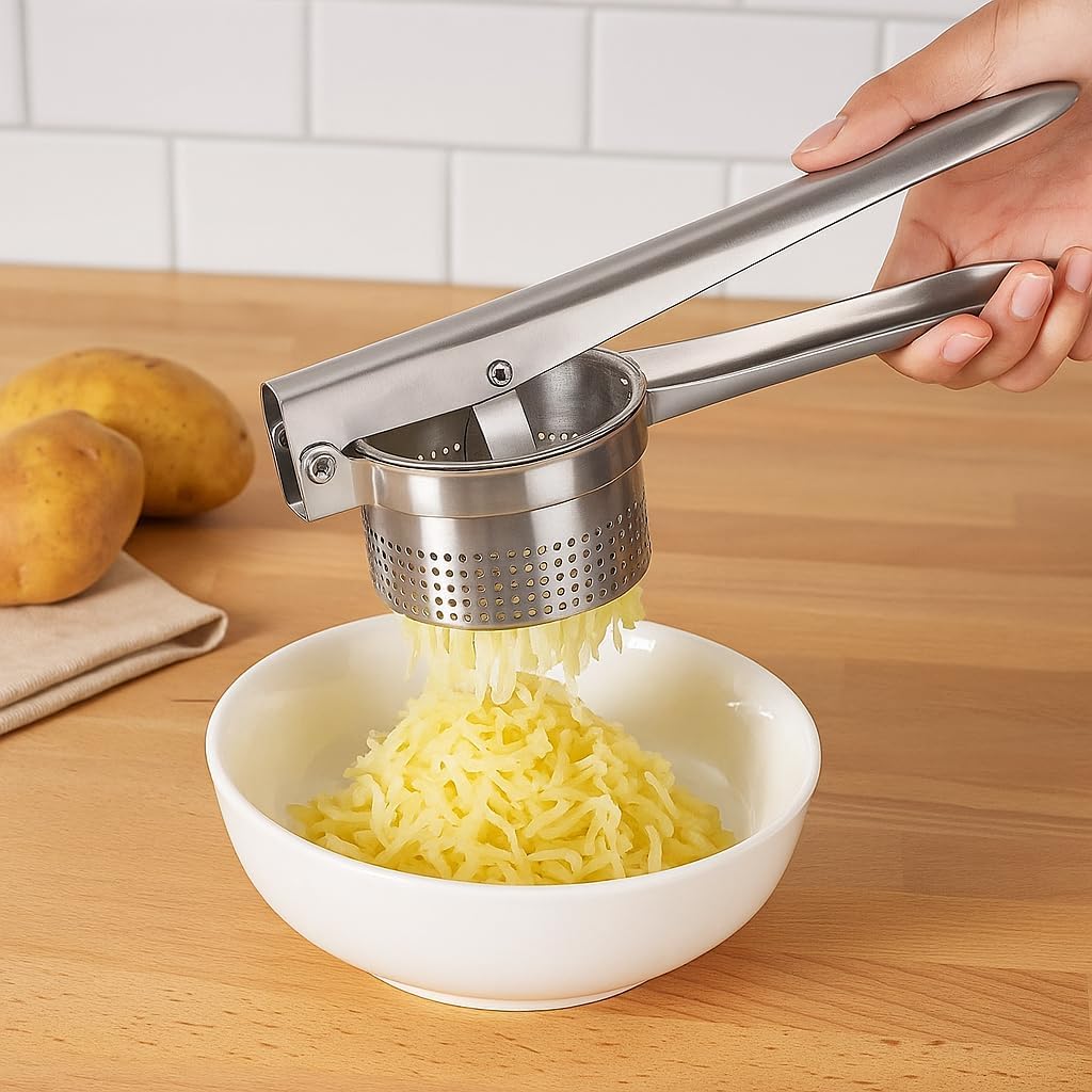 96 Pieces Steel Potato Compressors (Ice Cream Compressor – Pasta Press – Fruit and Vegetable Juicer – with 3 Replaceable Discs – Rust Proof – Easy to Press)