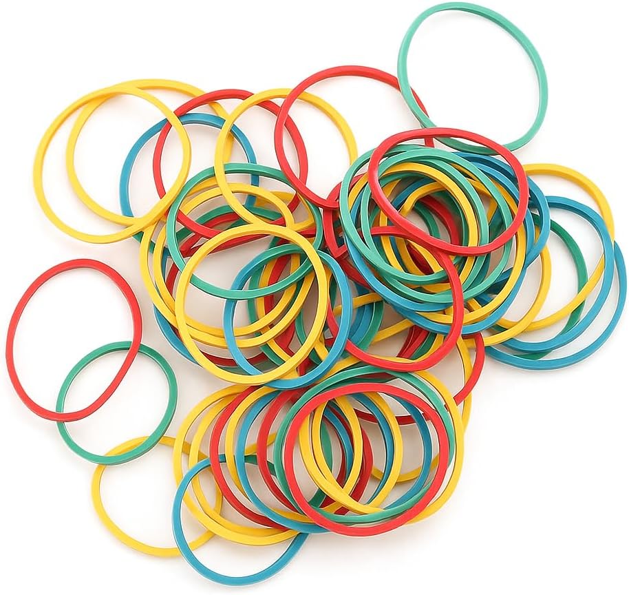 120 Pieces Elastic Rubber Bands (60g – 30mm Assorted Colors for School – Office & Home)