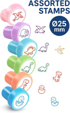 120 Pieces 6 Pieces Assorted Dinosaur Stamps (25mm)
