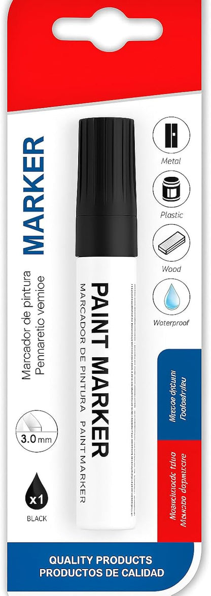 Black Permanent Marker 14.5 cm, 3 mm Tip, Ideal for Office and School Use