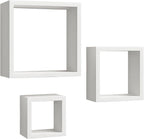 48 Pieces Wall Shelves Cube 3Pcs Sets (White for Home and Office Storage)