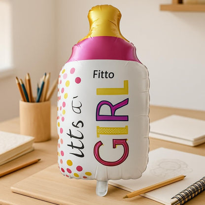 Foil Balloon Feeding Bottle Shape Its a Girl Pink Color